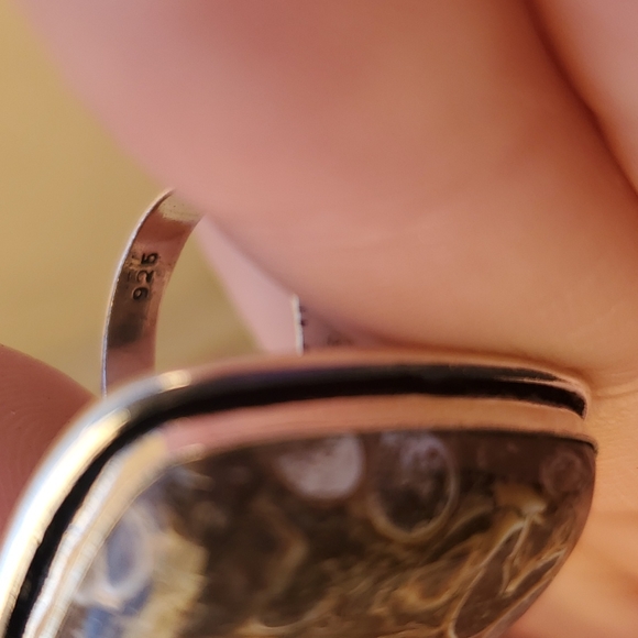 New Turritella Agate Fossil 925 Silver Ring. - Picture 15 of 15